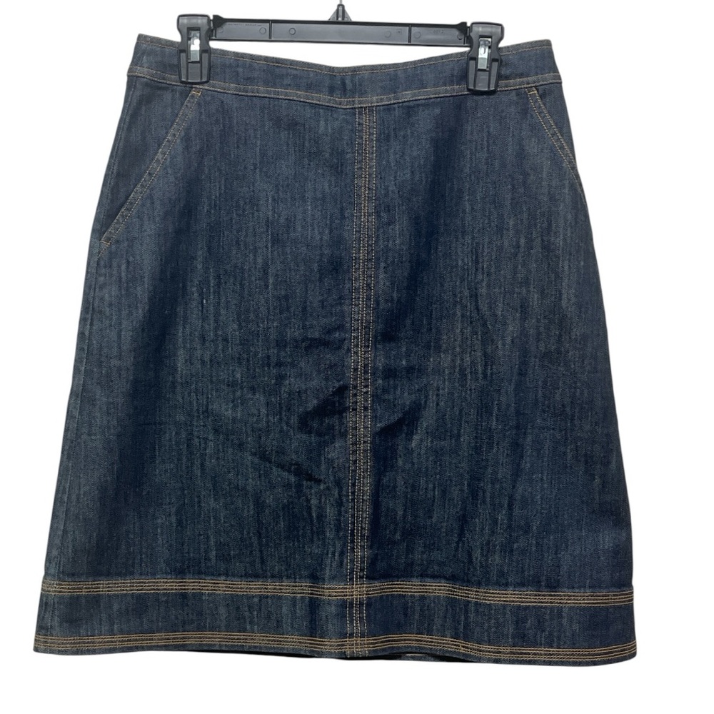 Boden Chic Blue Cotton Pencil Skirt Size 8